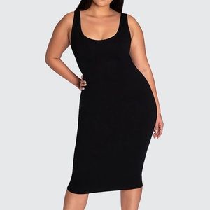 Sheer sculpting midi dress